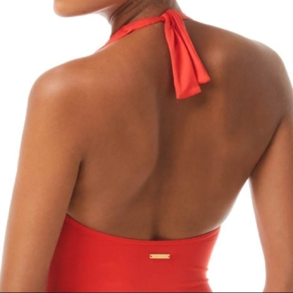 Vince Camuto Knot-Front Halter One-Piece Swimsuit - Picture 5 of 8